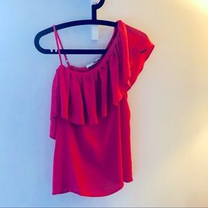 Coral off shoulder blouse
